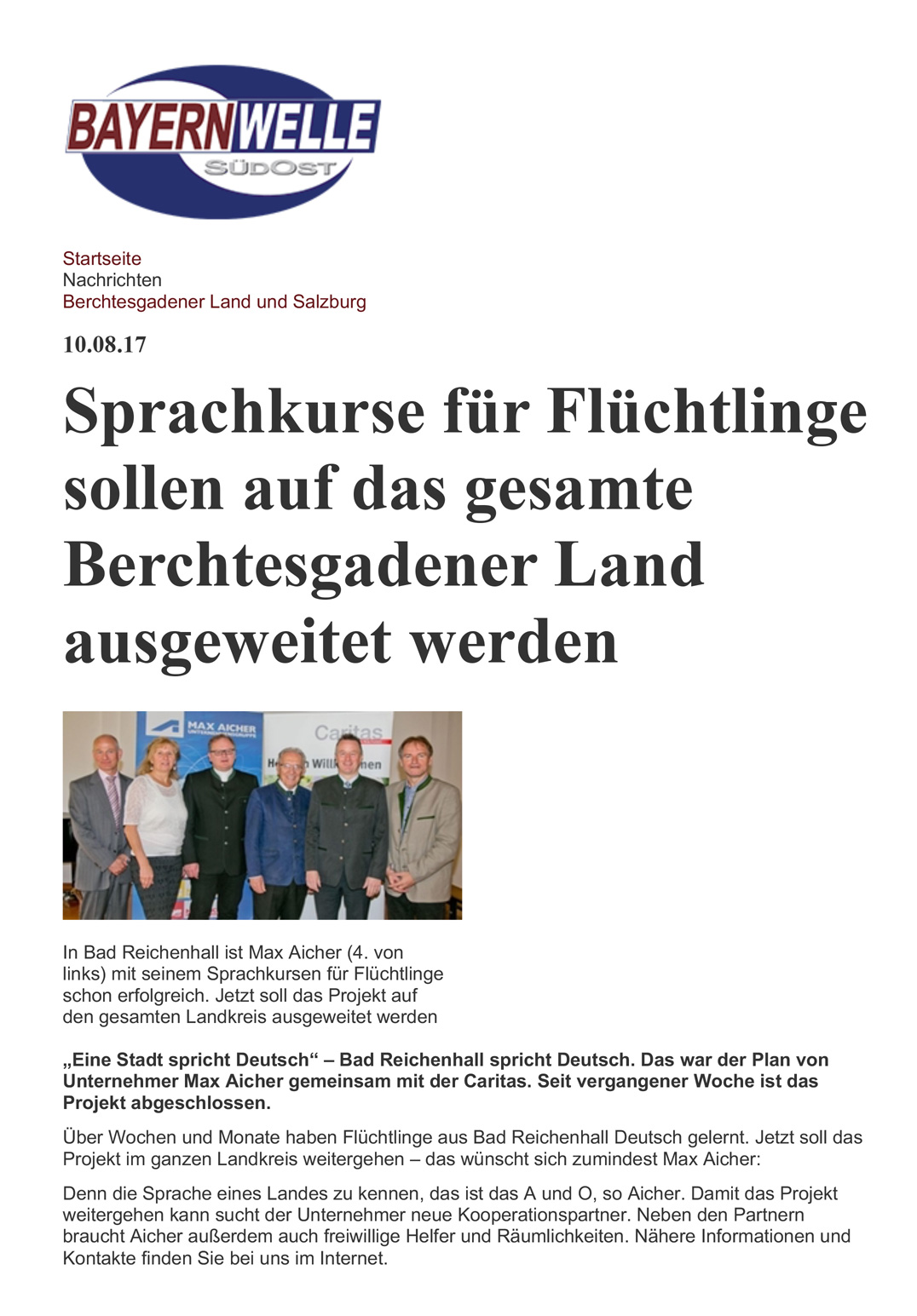 2017-08-10_Bayernwelle_Sprachkurse-fuer-Fluechtlinge-sollen-auf-das-gesamteBGL-ausgeweitet-werden